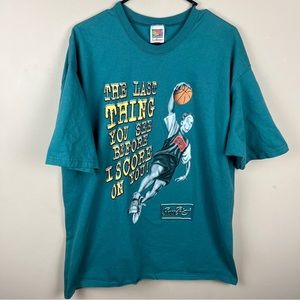 Vintage power play basketball Tshirt teal adult Sz XL NBA dunk
